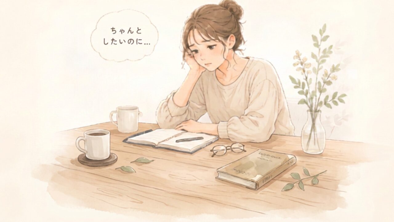 ちゃんとしたいのにうまくできないイメージ